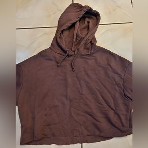 Burgundy cropped hoodie